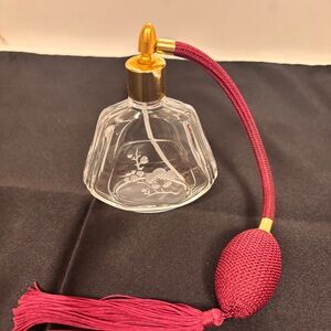 Vintage Crystal Perfume Bottle VCA France Atomizer Hollywood Vibes Vanity Decor